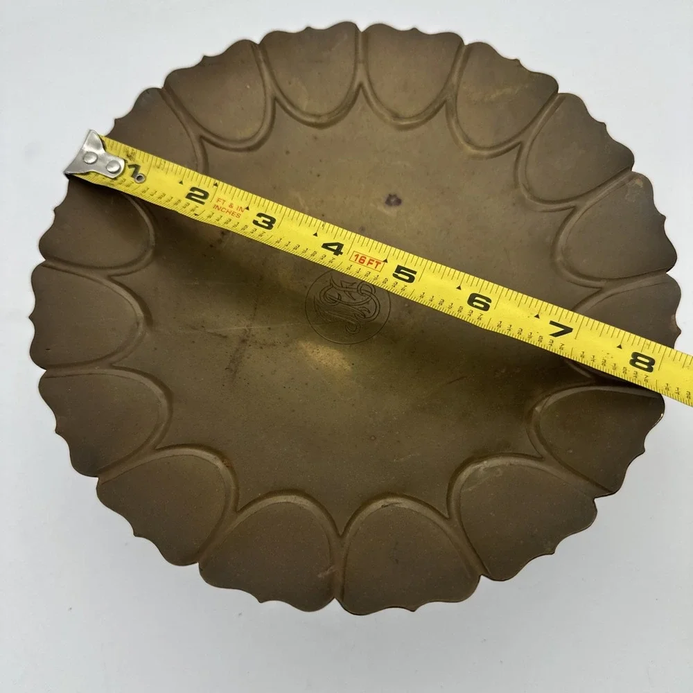 Vintage Antique Mottahedeh Brass Footed Candy Dish Decor Holder 4